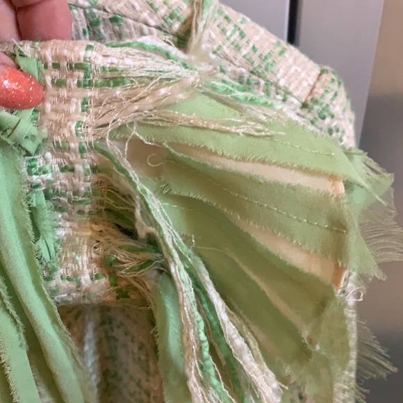 EUC lined jacket ribbon sleeves 4 button closure - Picture 14 of 15